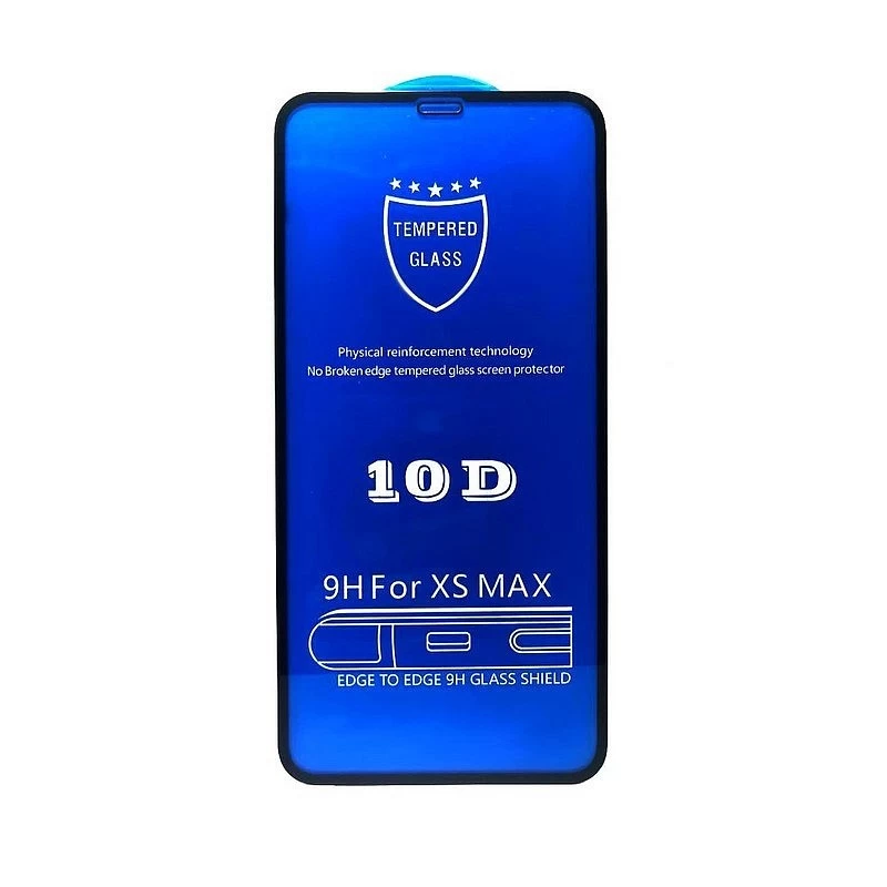 Стекло защитное 10D для iPhone XS MAX / 11 PRO MAX (чёрный) купить оптом