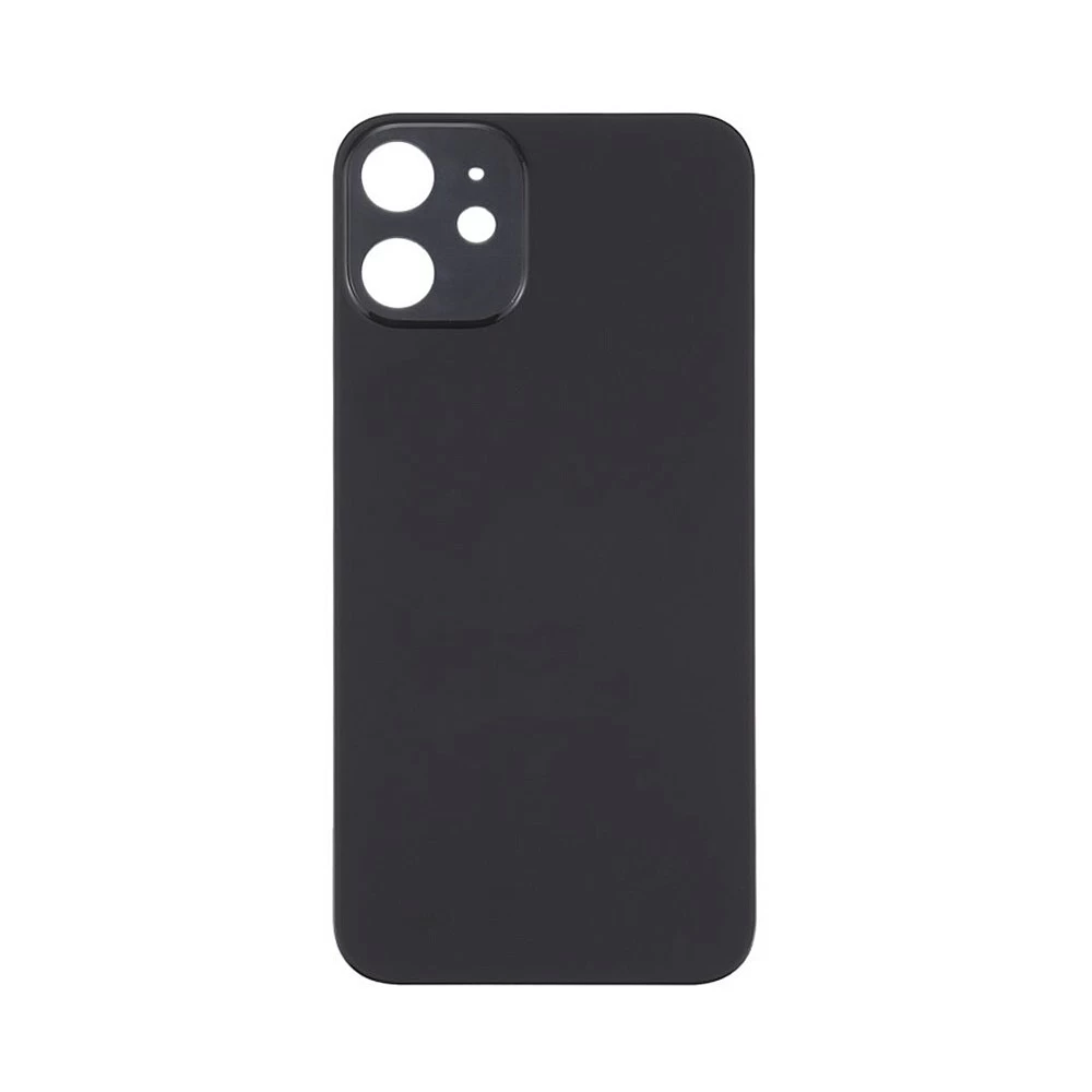 Задняя крышка для iPhone 12 (чёрный) (ув. вырез камеры) + (СЕ) + логотип ORIG Завод купить оптом