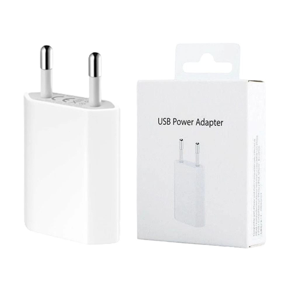 Сетевое зарядное устройство для iPhone (USB) 5W, 1A (белый) ORIG Завод купить оптом
