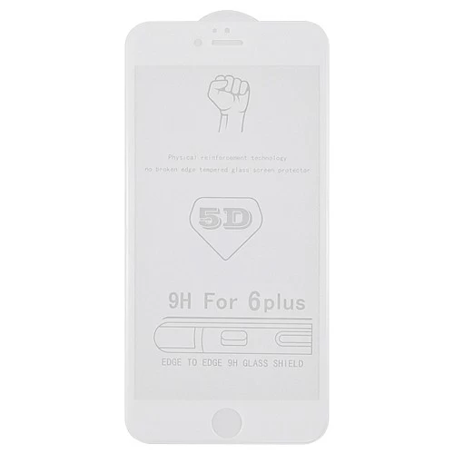 Стекло защитное 6D для iPhone 6 Plus/6S Plus (белый)* купить оптом
