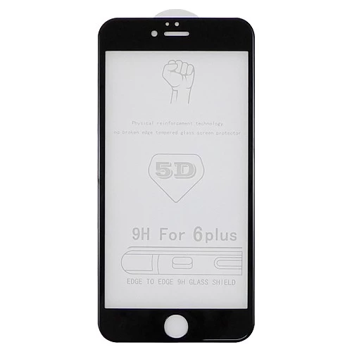 Стекло защитное 5D для iPhone 6 Plus/6S Plus (чёрный)* купить оптом