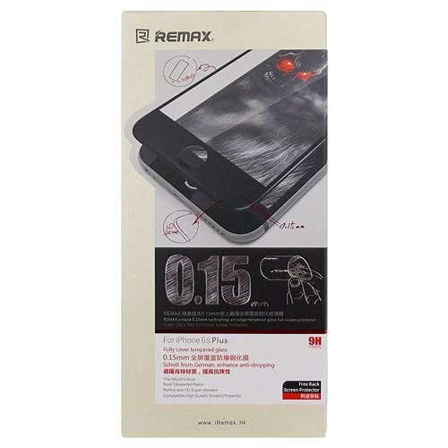Стекло защитное для iPhone 6 Plus/6S Plus (Joy 3в1) 0,15мм 3D (чёрный) Remax*	 купить оптом