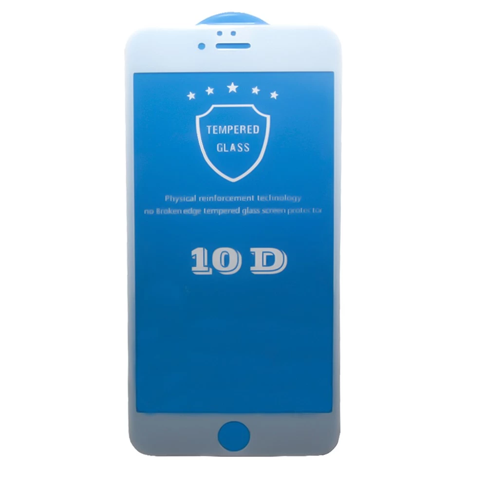 Стекло защитное 10D для iPhone 6 Plus/6S Plus (белый) купить оптом
