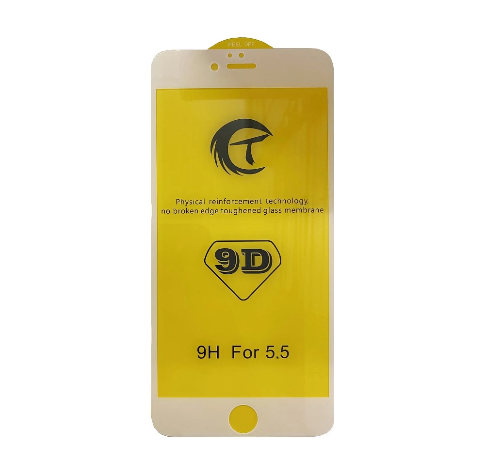 Стекло защитное 9D для iPhone 6/6S (белый) купить оптом