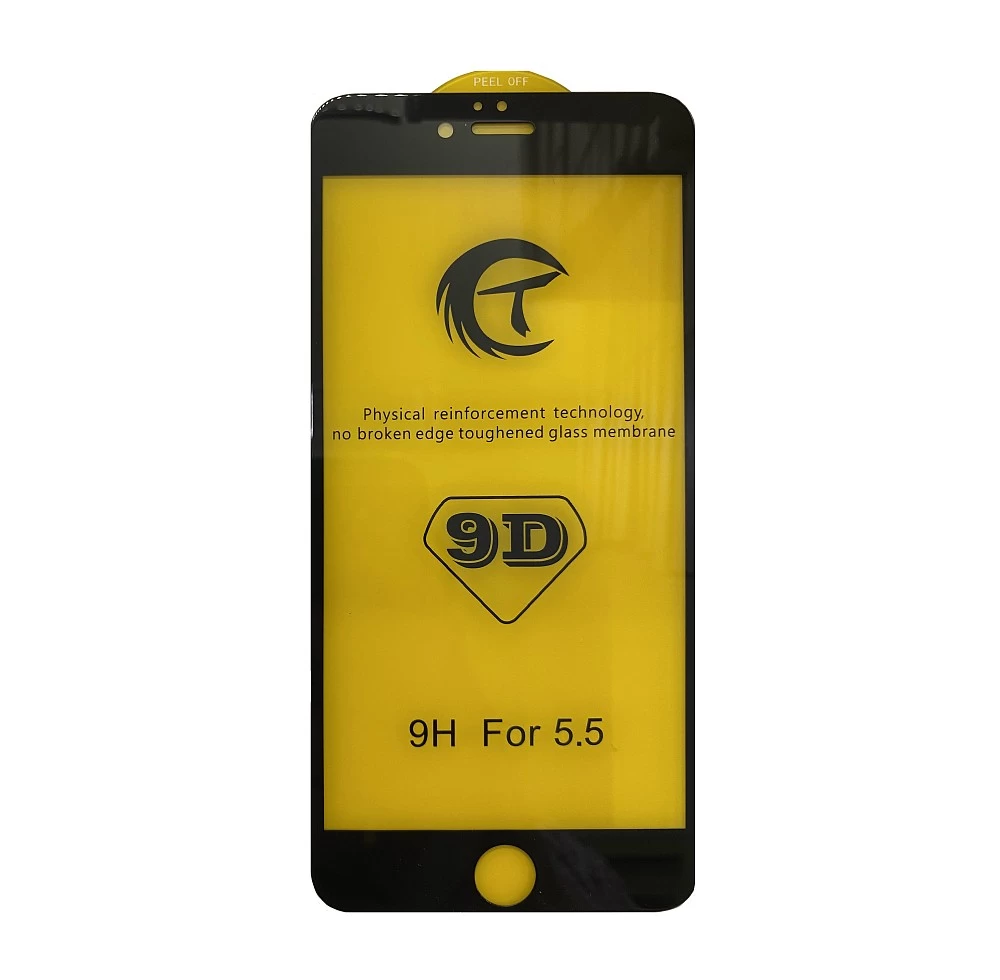 Стекло защитное 9D для iPhone 7/8/SE2 (чёрный) купить оптом