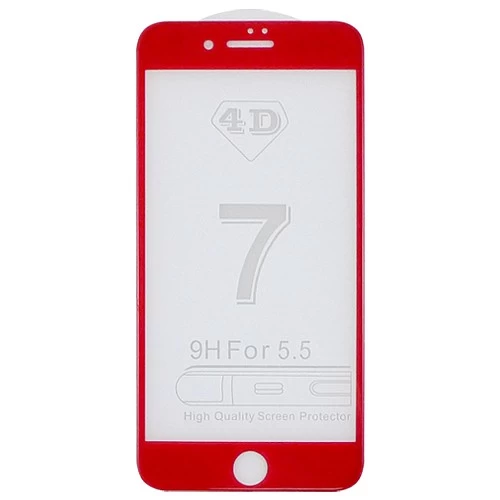Стекло защитное 4D для iPhone 7 Plus/8 Plus (красный) * купить оптом