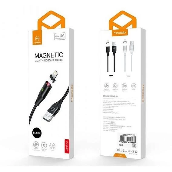 Кабель Lightning - USB (CA-6310) "MAGNETIC" 3А длина 1,2м (чёрный) * купить оптом