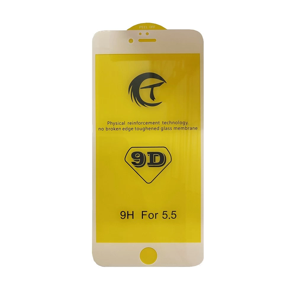 Стекло защитное 9D для iPhone 7 Plus/8 Plus (белый) купить оптом