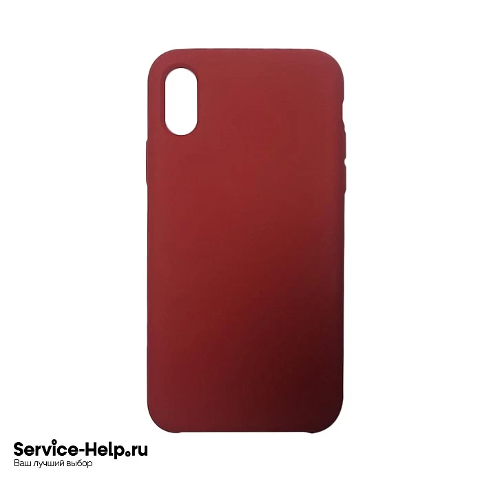 Чехол Silicone Case для iPhone X / XS (тёмно-красный) без логотипа №33 COPY AAA+* купить оптом