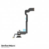 Нижний шлейф (разъём зарядки) для iPhone X (чёрный) ORIG 1 в 1 - Service-Help.ru