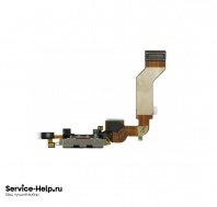 Нижний шлейф (разъём зарядки) для iPhone 4S (чёрный) COPY AAA+ * - Service-Help.ru