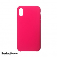 Чехол Silicone Case для iPhone X / XS (кислотно-розовый) без логотипа №47 COPY AAA+ - Service-Help.ru