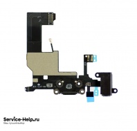 Нижний шлейф (разъём зарядки) для iPhone 5 (чёрный) ORIG 1в1 - Service-Help.ru